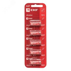 Батарейка алкалиновая типа А27 для сигнализаций блистер 5шт. EKF A27-BL5