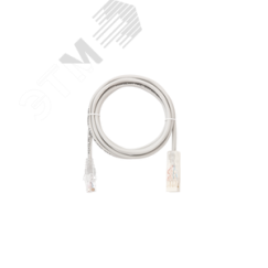 Патч-корд U/UTP 2 пары Cat 5 110-RJ45/8P8C Ethernet 7х0192мм LSZH серый 1м NIKOMAX/NIKOLAN NMC-PC2UD05E-010-C-GY