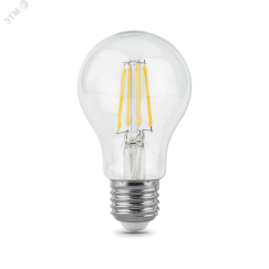 Лампа светодиодная филаментная LED 6 Вт 630 лм 4100К AC185-265В E27 А60 (груша) нейтральный Black Filament Gauss 102802206
