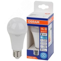 Лампа светодиодная LED 15Вт Е27 6500К 1521Лм груша 220В (замена 150Вт) OSRAM LEDVANCE 4099854186219