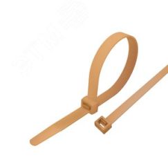 Стяжка кабельная нейлоновая 250x4,8 мм, коричнево-золотая (RAL8001) (100 шт/уп) REXANT 07-0250-6