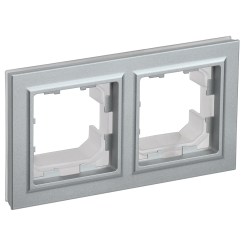 BRITE Рамка 2-местная IP44 РУ-2-БрА-44 алюминий IEK