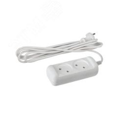 Удлинитель электрический UX(6)-2-1,5m без заземления 2 розетки 1,5м ПВС 2x0,75мм2 6А белый ЭРА Б0038564