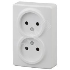 Розетка 2х2P, 16A-250В, ОУ, Эра Эксперт, белый, 11-2202-01 ЭРА Б0020682