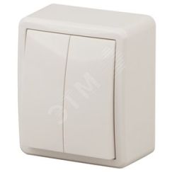 Выключатель двойной, 10АХ-250В, ОУ, Эра Эксперт, сл.кость,11-1204-02 ЭРА Б0020664