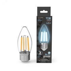 Лампа светодиодная филаментная LED 7 Вт 580 лм 4100К AC210-240В E27 свеча нейтральный Black Filament Gauss 103802207