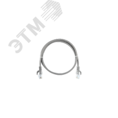 Шнур U/UTP 4 пары, Кат.5e, 2хRJ45/8P8C, T568B, 7х0,175мм, LSZH, серый, 3м NIKOMAX/NIKOLAN NMC-PC4UD55B-ES-030-C-GY