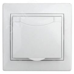Розетка Intro Plano 1-207-01 с заземлением 2P+E Schuko с крышкой шторками, 16А-250В, IP20, СУ, белый ЭРА Б0053932
