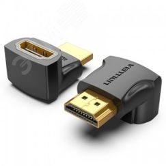 Адаптер переходник HDMI v2.0 19M на 19F, угол 270, контакты позолоченные Vention AINB0