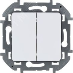 Выключатель двухклавишный INSPIRIA 10 AX 250 В~ белый Daccord/Legrand 673620