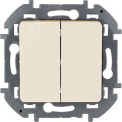 Выключатель двухклавишный INSPIRIA 10 AX 250 В~ слоновая кость Daccord/Legrand 673621