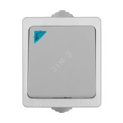 Выключатель Аллегро 1 клавиша с подсветкой IP54 серый Универсал 1278