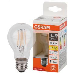 Лампа светодиодная филаментная LED Star Грушевидная 5Вт (замена 60Вт), 600Лм, 2700К, цоколь E27 OSRAM LEDVANCE 4058075683921