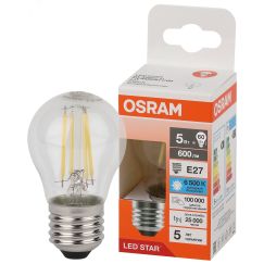 Лампа светодиодная филаментная LED Star Шарообразная 5Вт (замена 60Вт), 600Лм, 6500К, цоколь E27 OSRAM LEDVANCE 4058075688315