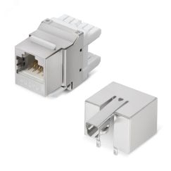 Вставка Keystone Jack RJ-45(8P8C), 180 градусов, категория 5e, экранированная, Dual IDC (110&Krone type) Cabeus KJ-RJ45-Cat.5e-SH-180