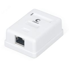 Розетка компьютерная RJ-45(8P8C), категория 6, экранированная, одинарная, внешняя, Dual IDC Cabeus WS-8P8C-Cat.6-SH-1