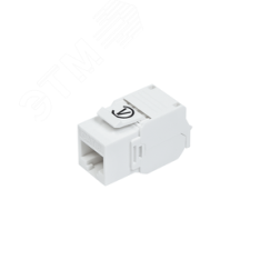 Модуль розеточный CAT6 UTP, Keystone, белый, 180 градусов СегментЭнерго 14616-11127