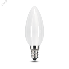 Лампа светодиодная филаментная LED 5 Вт 420 лм 2700К AC185-265В E14 свеча теплая матовая колба Black Filament Gauss 103201105