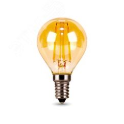 Лампа светодиодная филаментная LED 5 Вт 400 лм 2700К шар P45 теплый E14 AC 185-265В IP20 золотистая колба Black Filament Gauss Gauss 105801005
