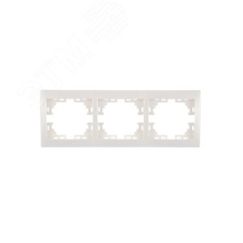 MIRA Рамка 3 поста горизонтальный белая без вставок Lezard 701-0200-148