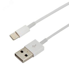 Кабель USB-Lightning для iPhone, PVC, white, 1m, 18-1121, REXANT 18-1121