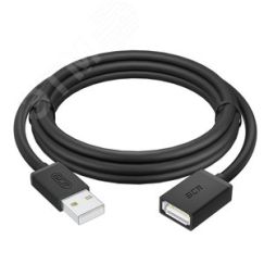 Удлинитель USB 2.0 AM на AF, 0.3 м., черный, морозостойкий Greenconnect GCR-UEC6M-BB2S-0.3m