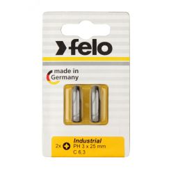 Бита крестовая PH 3X25, серия Industrial, 2 шт в блистере Felo 02203036