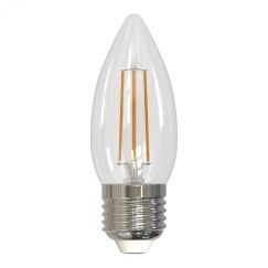 LED-C35-5W/WW/E27/CL/DIM GLA01TR Лампа светодиодная диммируемая. Форма ''свеча'', прозрачная. Серия Air. Теплый белый свет (3000K). Картон. ТМ '' Uniel LEDC355WWWE27CLDIMGLA01TR