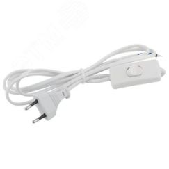 Шнур для бра UX-ШВВП-S-1,8m-W с выключателем 1,8м ШВВП 2x0,5мм2 белый ЭРА Б0044071