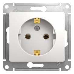 GLOSSA Розетка с заземлением в рамку белая SE (Systeme) GSL000143