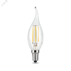 Лампа светодиодная филаментная LED 5 Вт 420 лм 2700К AC185-265В E14 свеча теплая  Black Filament Gauss Gauss 104801105