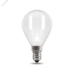 Лампа светодиодная филаментная LED 5 Вт 420 лм 2700К AC150-265В E14 шар P45 теплая матовая колба Black Filament Gauss Gauss 105201105
