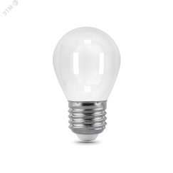 Лампа светодиодная филаментная LED 5 Вт 420 лм 2700К AC150-265В E27 шар P45 теплая матовая колба Black Filament Gauss 105202105