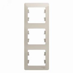 GLOSSA рамка 3-постовая вертикальная молочный SE (Systeme) GSL000907