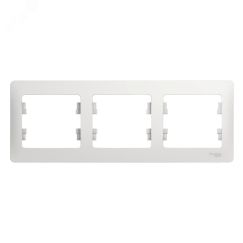 GLOSSA Рамка горизонтальная 3 поста белая SE (Systeme) GSL000103