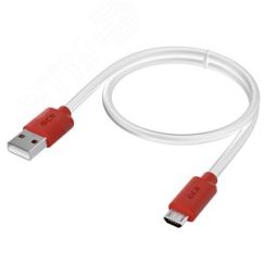 Кабель Micro USB, 0.5 м., белый-красный, быстрая зарядка Greenconnect GCR-53214