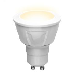 Лампа светодиодная LED 6вт 175-250В Форма JCDR матовый 500Лм GU10 3000К ЯРКАЯ Uniel UL-00002423