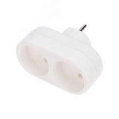 Двойник электрический 10А вертикальный без заземления, белый REXANT 11-1074