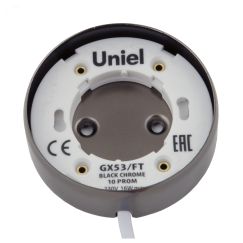 Светильник накладной GX53/FT BLACK CHROME 10 PROM. В составе набора из 10шт Корпус черный хром. Uniel GX53FTBLACKCHROME10PROM