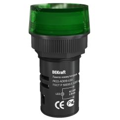 Лампа ADDS 22мм зеленая LED 220В SE (Dekraft) 25002DEK