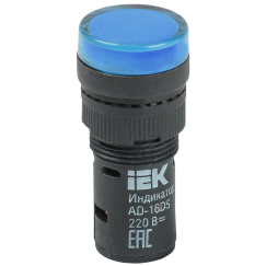 Лампа AD16DS(LED)матрица d=16мм синий 230В AC IEK