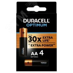 Элемент питания АА алкалиновые 1,5v 4 шт. LR6-4BL 5014061 Optimum Duracell Б0056020