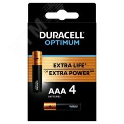 Элемент питания ААА алкалиновые 1,5v 4 шт. LR03-4BL 5014062 Optimum Duracell Б0056021