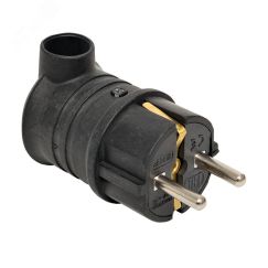 Вилка угловая каучуковая 230В 2P+PE 16A IP44 DIY EKF RPS-017-16-230-44-r