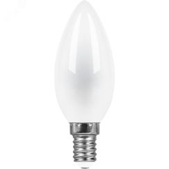 Лампа светодиодная LED 9вт Е14 белый матовая свеча FILAMENT FERON LB-73