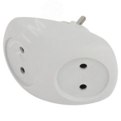 Разветвитель электрический SPx-2-W на 2 розетки без заземления 10А белый ЭРА Б0053480