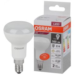 Лампа светодиодная LED 7 Вт E14 3000К 560Лм гриб 220 В (замена 60Вт) OSRAM LEDVANCE 4058075581661