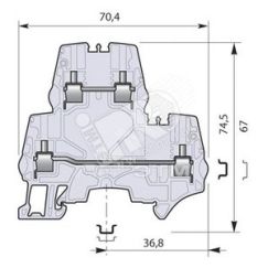 Клемма винтовая 4мм.кв.двухуровневая серая ZS4-D2 TE Connectivity ОУЭО 1SNK505210R0000
