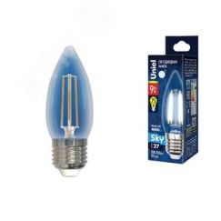Лампа светодиодная Форма свеча прозрачная Серия Sky Белый свет (4000К) LED-C35-9W/4000K/E27/CL PLS02WH Картон ТМ Uniel UL-00005163