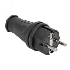 Вилка прямая каучуковая 230В 2P+PE 16A IP44 Марс EKF RPS-011-16-230-44